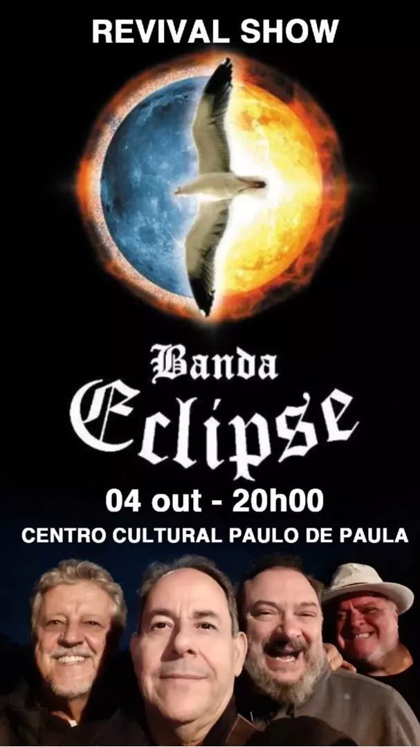 Revival Show: Banda Eclipse se apresenta nesta sexta-feira no Centro Cultural Paulo de Paula